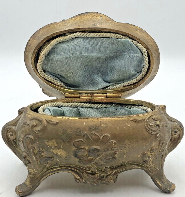 Ornate Metal Jewelry Casket Box