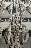Jofa Screenprint fabric remnant European city
