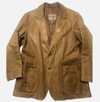 Men's caramel brown leather blazer